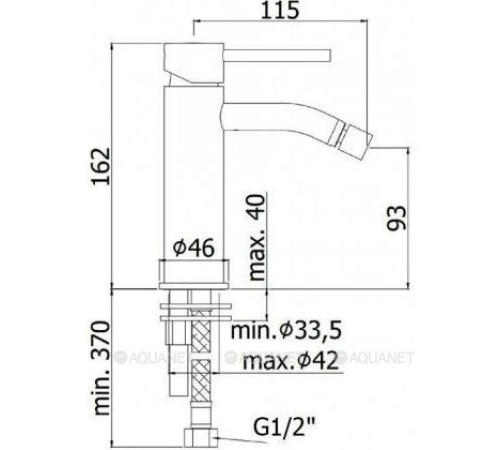 Смеситель для биде Paffoni Light без донного клапана черный никель браш LIG131NKNSP
