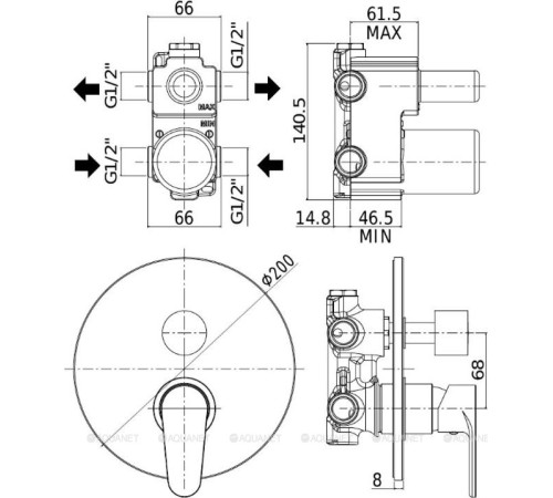 Смеситель встраиваемый для душа Paffoni Green на 2 выхода хром GR018CR
