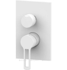 Смеситель для душа встраиваемый Paffoni Ringo на 2 выхода белый матовый RIN018BO/M