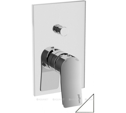 Смеситель для душа Paffoni Tilt встраиваемый на 2 выхода с дивертором 120х190 мм белый матовый TI015BO/M