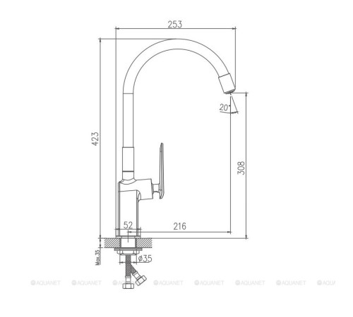 Смеситель для кухни Haiba HB73548-7 черный HB73548-7