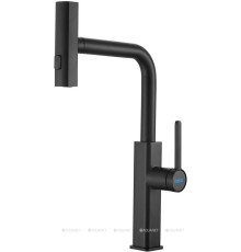 Смеситель для кухни Haiba HB73824-7 с выдвижным изливом нержавеющая сталь черный HB73824-7