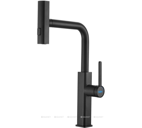 Смеситель для кухни Haiba HB73824-7 с выдвижным изливом нержавеющая сталь черный HB73824-7