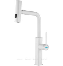 Смеситель для кухни Haiba HB73824-8 с выдвижным изливом нержавеющая сталь белый HB73824-8