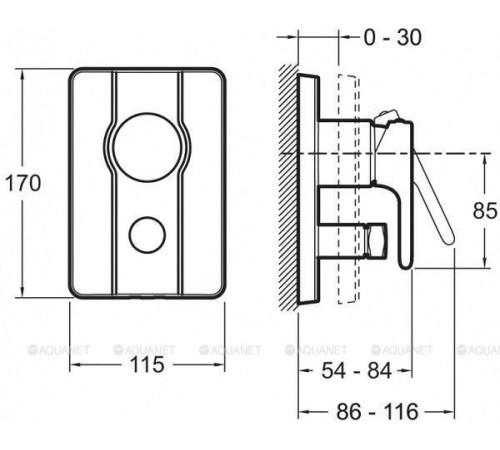 Смеситель встраиваемый Jacob Delafon Singulier на 2 выхода хром E98720-CP
