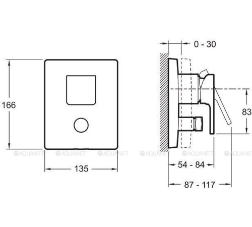 Смеситель встраиваемый Jacob Delafon Strayt с переключателем на 2 выхода хром E98633-CP