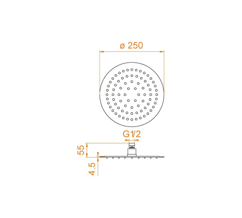 Верхний душ RGW SP-81 круглый 250 мм хром 21148125-01