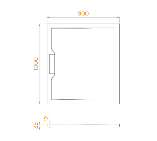 Душевой поддон прямоугольный RGW Stone Tray Elite STE MB 900x1000 мм черный мрамор 52342910-14