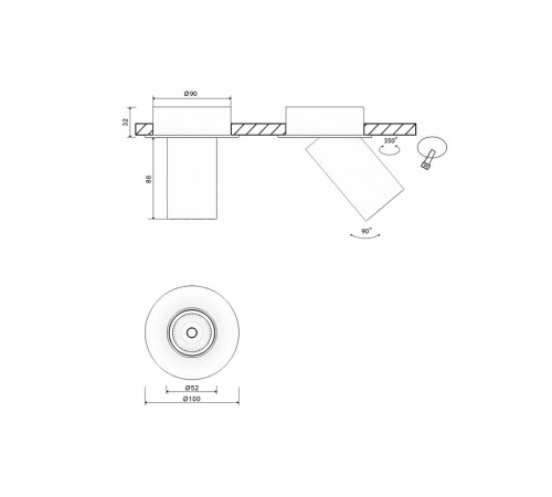 Крепление для встраивания светильника SWG PRO Mini Villy MINI-VL-M7-WH