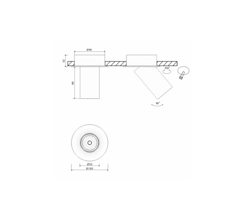 Крепление для встраивания светильника SWG PRO Mini Villy MINI-VL-M7-BL
