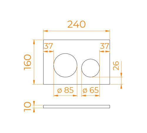 Кнопка слива RGW SWH-07B черная 68420007-04