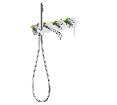 Смеситель для ванны встраиваемый Timo Saona 2314/19YSM с душем розовое золото