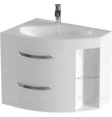 Тумба под раковину De Aqua Трио Люкс-80 New левая белый 201706