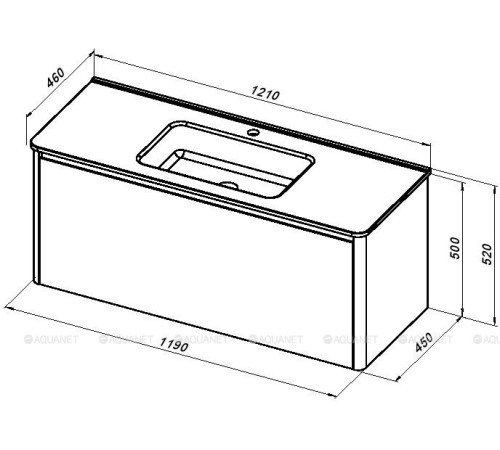 Тумба Allen Brau GRAVITY 120 см 1 ящик антрацит матовый 1.370015.AM