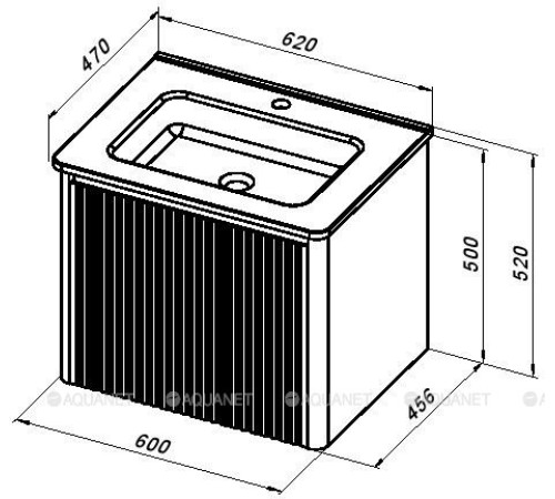Тумба Allen Brau GRAVITY 60 см 1 ящик с фрезеровкой антрацит матовый 1.370016.AM