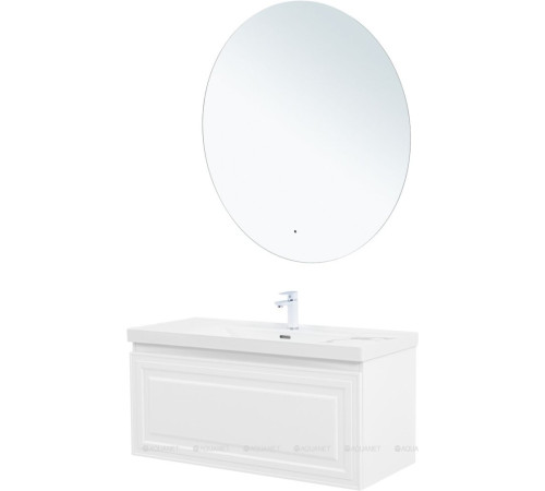 Тумба под раковину Aquanet Агата 110 1 ящик белый сатин 00345484