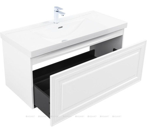 Тумба под раковину Aquanet Агата 110 1 ящик белый сатин 00345484
