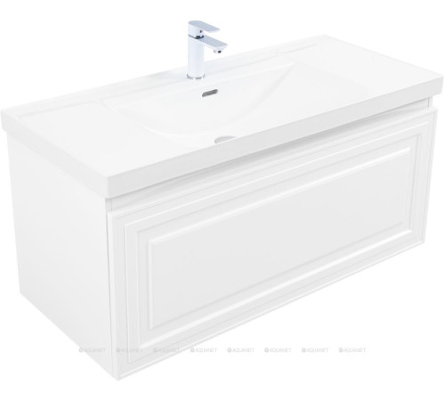 Тумба под раковину Aquanet Агата 110 1 ящик белый сатин 00345484
