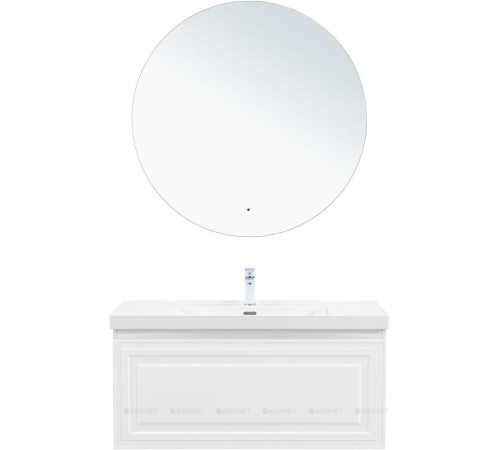 Тумба под раковину Aquanet Агата 110 1 ящик белый сатин 00345484