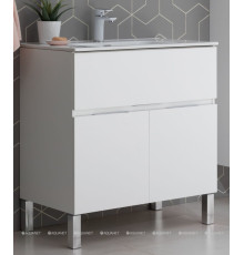 Тумба под раковину Aquanet Алвита new 80 напольная 1 ящик 2 двери белый матовый 00277550