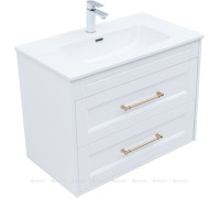 Тумба под раковину Aquanet Бостон New 80 белый сатин ручки золото 00347182
