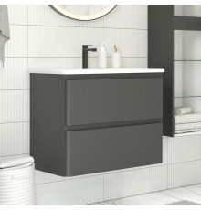 Тумба под раковину Aquanet Эмбер 60 2 ящика черный матовый 00330466