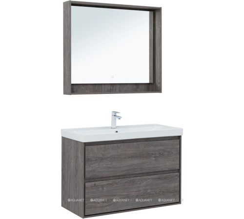 Тумба под раковину Aquanet Милан 100 дуб рошелье 00336375