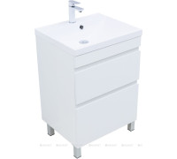 Тумба под раковину Aquanet Нота New 58 напольная 2 ящика белый глянец 00344141