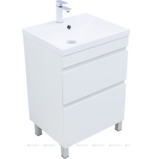 Тумба под раковину Aquanet Нота New 58 напольная 2 ящика белый глянец 00344141