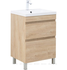 Тумба под раковину Aquanet Нота New 58 напольная 2 ящика дуб светлый 00344140
