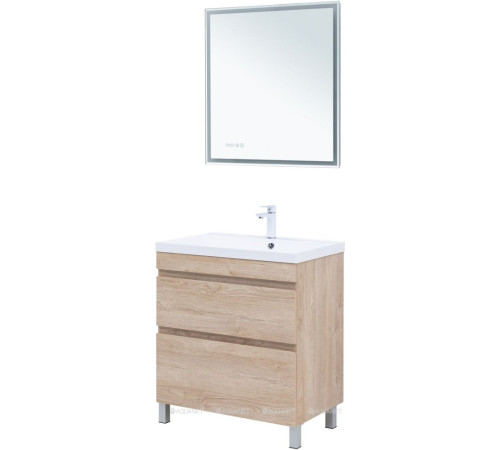 Тумба под раковину Aquanet Нота New 75 напольная 2 ящика дуб светлый 00344143