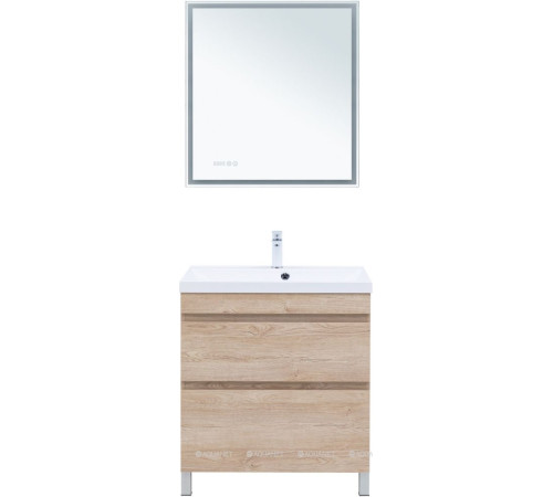 Тумба под раковину Aquanet Нота New 75 напольная 2 ящика дуб светлый 00344143