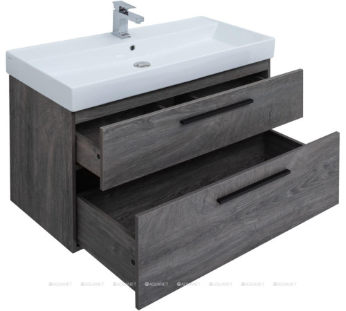Тумба Aquanet Nova 100 (SLIM SYNERGY) 2 ящика дуб рошелье 00249923