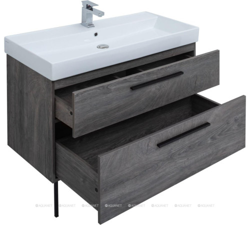 Тумба Aquanet Nova 100 (SLIM SYNERGY) 2 ящика дуб рошелье 00249923