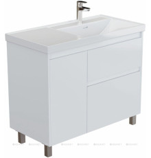 Тумба под раковину Aquanet Nova Lite 2.0 90 R напольная белый глянец 00346338