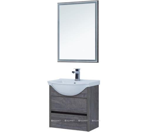 Тумба с раковиной Aquanet Сидней 60 дуб рошелье раковина Аква 00243668