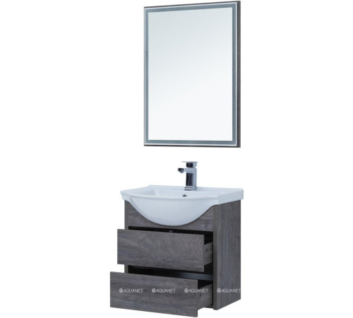 Тумба с раковиной Aquanet Сидней 60 дуб рошелье раковина Аква 00243668