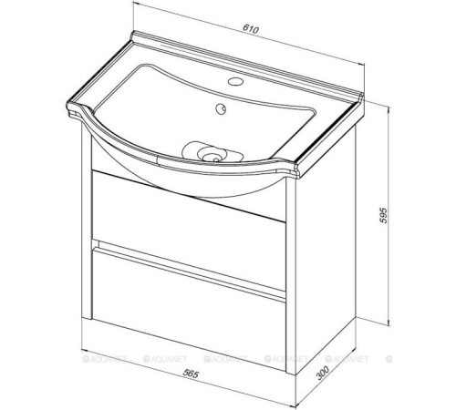 Тумба с раковиной Aquanet Сидней 60 дуб рошелье раковина Аква 00243668