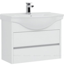 Тумба с раковиной Aquanet Сидней 80 белый глянец раковина Аква 00243669