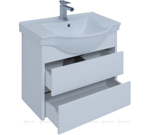 Тумба с раковиной Aquanet Сидней 80 белый глянец раковина Аква 00243669