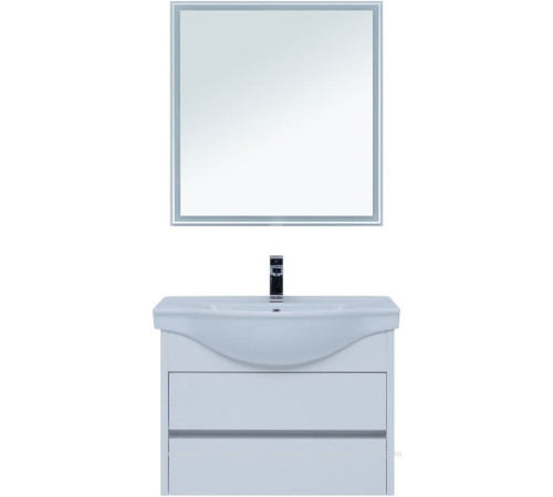 Тумба с раковиной Aquanet Сидней 80 белый глянец раковина Аква 00243669