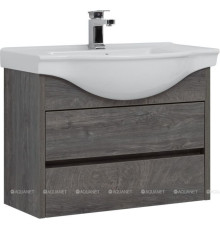 Тумба с раковиной Aquanet Сидней 80 дуб рошелье раковина Аква 00243670