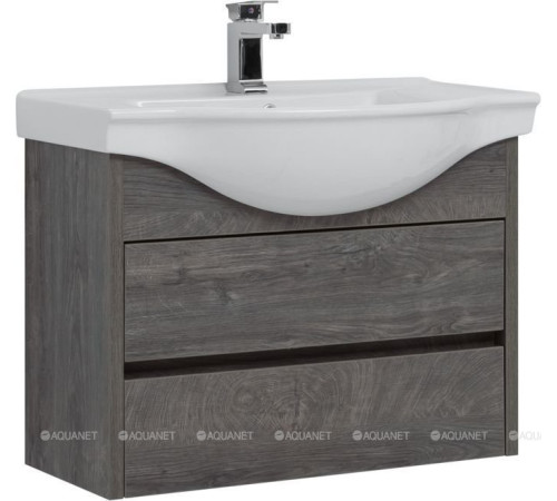 Тумба с раковиной Aquanet Сидней 80 дуб рошелье раковина Аква 00243670