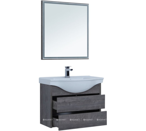Тумба с раковиной Aquanet Сидней 80 дуб рошелье раковина Аква 00243670