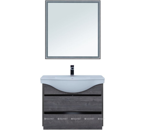 Тумба с раковиной Aquanet Сидней 80 дуб рошелье раковина Аква 00243670