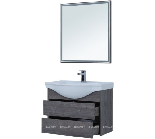 Тумба с раковиной Aquanet Сидней 80 дуб рошелье раковина Аква 00243670