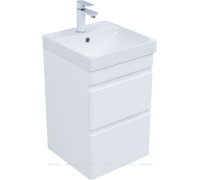 Тумба под раковину подвесная Aquanet Слим 40 2 ящика белый сатин 00346045