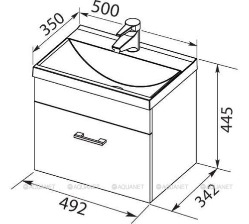 Тумба под раковину Aquanet Верона 50 подвесная белый матовый 00272425