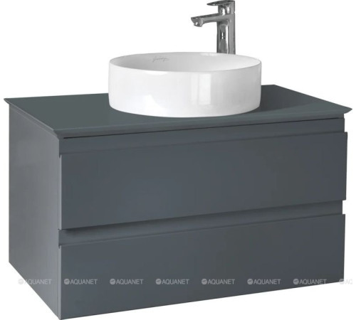 Тумба со столешницей Jacob Delafon Madeleine 80 см с подсветкой серый матовый лак EB2083-J54