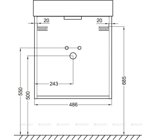Тумба под раковину Jacob Delafon TOLBIAC 50 см белый блестящий EB1378-J5
